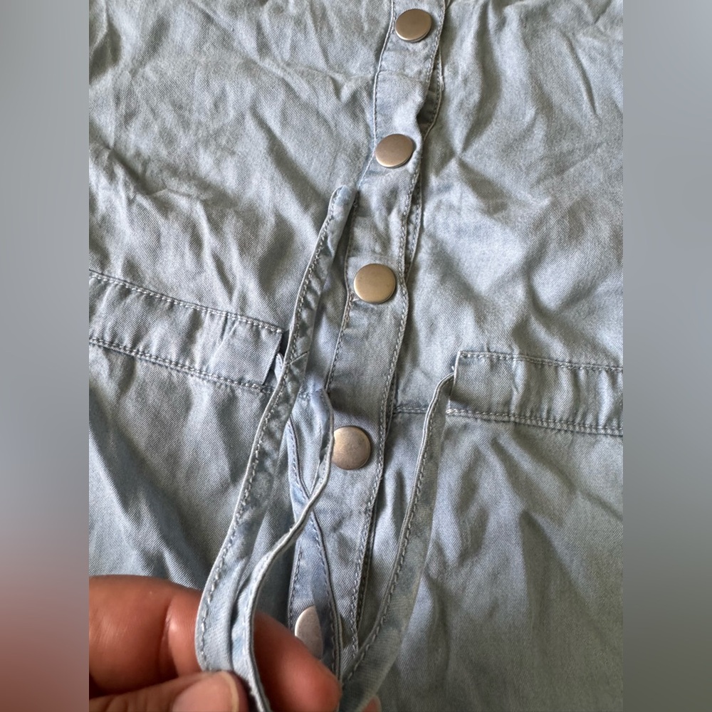 Lulu's Blue Button-Front Jumpsuit - Picture 6 of 10